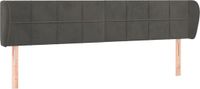 vidaXL Hoofdbord met randen 183x23x78/88 cm fluweel donkergrijs