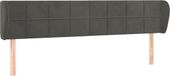 vidaXL Hoofdbord met randen 183x23x78/88 cm fluweel donkergrijs