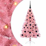 vidaXL - Plastique - Pré-éclairé - Sapin de Noël - Rose - 120 cm - PVC