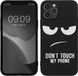 kwmobile telefoonhoesje geschikt voor Apple iPhone 12 / iPhone 12 Pro - Hoesje voor smartphone in wit / zwart - Backcover van TPU - Don't Touch My Phone design