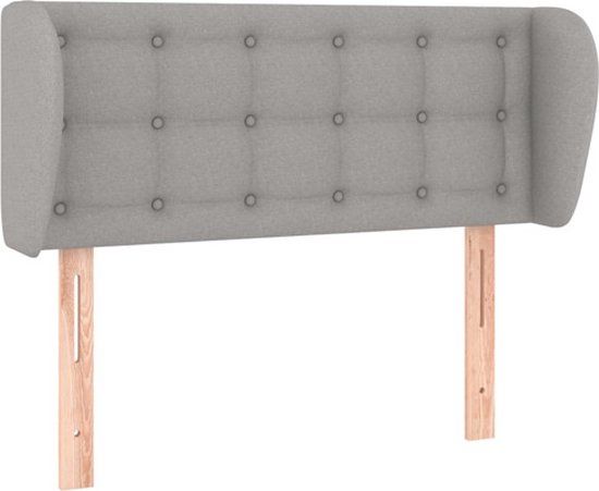 VidaXL Hoofdbord met randen 93x23x78/88 cm stof lichtgrijs