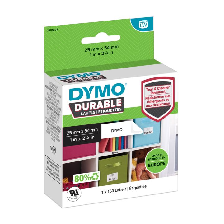 DYMO Durable LabelWriter Labels - 25mm x 54mm - White - 160 Labels