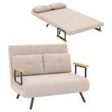 HOMCOM slaapbank - polyester - 102x73x81cm - beige