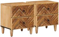 vidaXL Nachtkastje - 2 stuks - Bruin - 40 x 33,5 x 46 cm - Massief Mango Hout