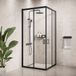 Badplaats Cabine de douche Dakota 100 x 100 x 190 cm – Noir – Paroi de douche avec porte coulissante