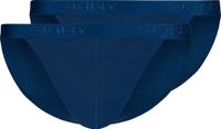 Skiny Tanga - 2 Pack 0369 Blue - Heren - 100% Katoen - Maat XL