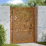 vidaXL Poort met vlamontwerp 100x125 cm weervast staal