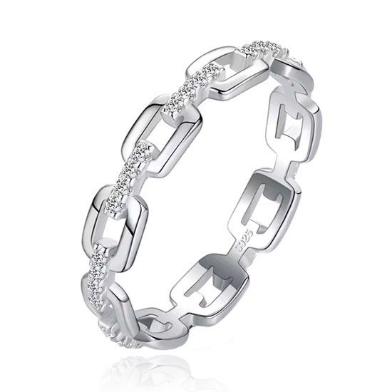 Elenza AMS Elenza Sterling .925 Zilveren Schakelring met Zirkonia-16mm