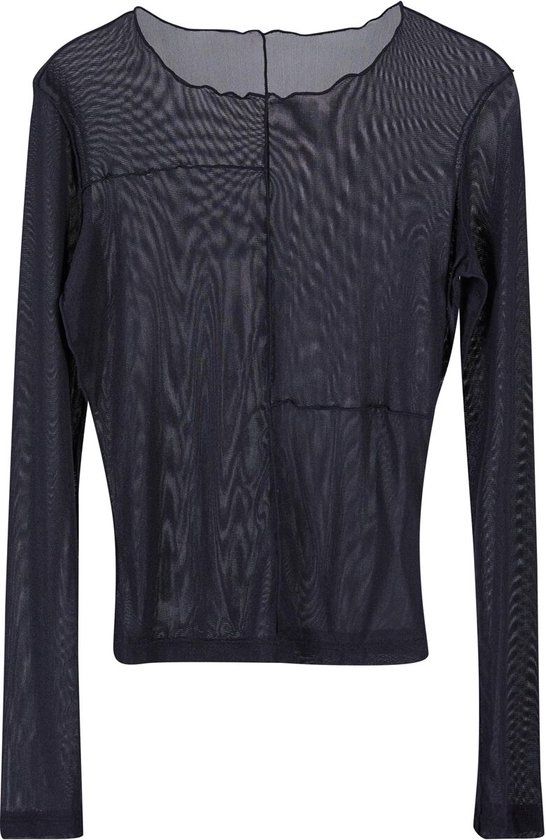 Urban Classics Dames Exposed Seam Mesh Longsleeve Shirt met lange mouwen - Zwart - Maat M