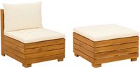 vidaXL Tuin loungeset met kussen 2 Stuk Bruin Massief Acaciahout