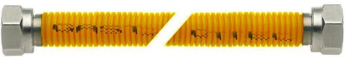 Electradeel Bonfix Gasslang rvs geel 120 CM - 8717845816193