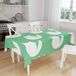 Bonamaison Tafelkleed, Anti-Mold, Sneldrogend, Waterdicht, 100% Polyester Tafellaken, Petroleum Groen, Wit, 140 x 160 Cm