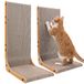 Gimars Krabplank voor katten, 58 cm, L-vorm, stabiele set van krabkarton voor katten, verticale krabmeubels ter bescherming van meubels en banken, duurzame krabplanken, hout, 2 stuks