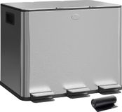 Poubelle de cuisine - Poubelle - Acier inoxydable - 20 litres - Convient à la cuisine - Argenté