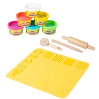 roba x Play-Doh Duurzame Speelset - 3D-creativiteitsmat, FSC-gecertificeerde houten gereedschappen, 6 potjes klei