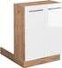 Vicco Keukeneiland Fame-Line 60 cm Wit Hoogglans/Goudkleurig Eiken