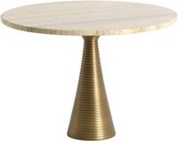 Light&living Salontafel Ø50x35 cm BAHIA zand travertin+antiek brons