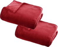 Atmosphera Plaid deken - 2x - rood - polyester - 125 x 150 cm