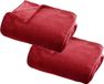Atmosphera Plaid deken - 2x - rood - polyester - 125 x 150 cm
