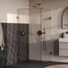 Brauer Void - Cabine de douche à porte battante - Verre clair - 100x100x200 cm - incl. Revêtement de verre - Cuivre PVD brossé