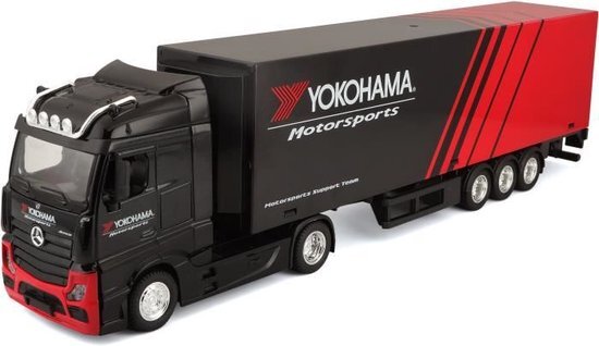 Bburago B18-31460Y 1:43 Street Fire Haulers met Trailer-M-B ACTROS GIGASPACE Yokohama, verschillende designs en kleuren