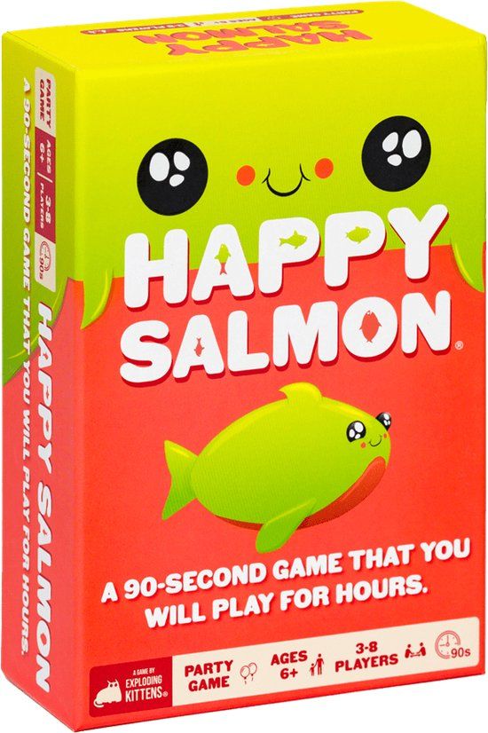 Exploding Kittens Happy Salmon - Engelstalig Kaartspel - Party Spel