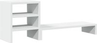 vidaXL Monitorstandaard met bureau-organizer, bewerkt hout, wit