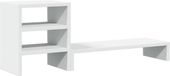 vidaXL Monitorstandaard met bureau-organizer, bewerkt hout, wit