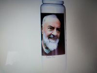 Merkloos 9-dagen Brander Wit Padre Pio 6.8x18cm