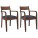 VidaXL Eetkamerstoelen 2 stuks Zwart/Bruin Stof/Schuim/Rubberhout