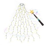 SALCAR 2 m kerstboomverlichting met ring en 8 slingers, met toverstaf afstandsbediening, 280 led-overgooien, lichtketting, kerstboom voor 150 cm, 180 cm, 210 cm, 240 cm dennenboom, warmwit