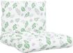 vidaXL Palletkussens - 2 stuks - Bladpatroon - Oxford Stof - Wit en Groen