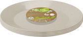 Borden - 12x - éco beige - D26 cm - matériau bio dégradable - assiette de petit-déjeuner - assiette de dîner - service de camping/service de pique-nique