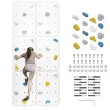 MAMOI Klimwand voor binnen met stopcontacten, 4 modules, moderne klimwand voor slaapkamer, wit houten paneel, klimset voor montage