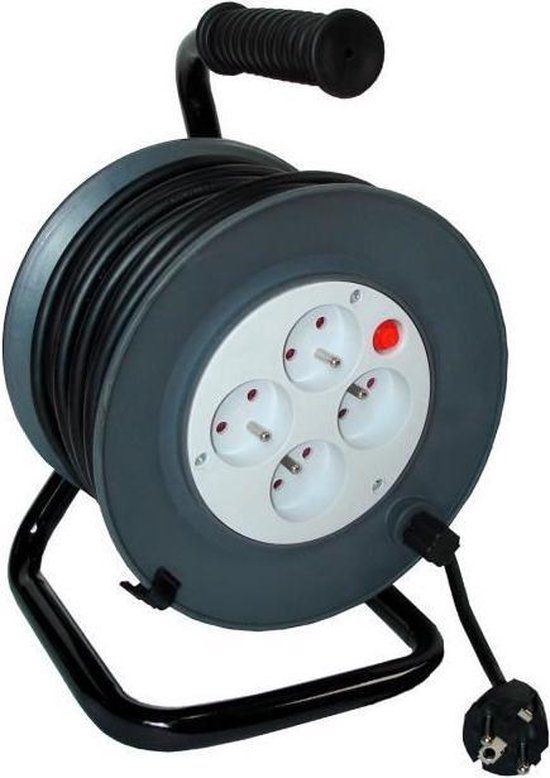 Zenitech HO5VV-F kabelhaspel - 4 stopcontacten - 25 m