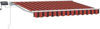 vidaXL Handmatige luifel met LED's Rood Polyester 350 cm