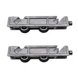 MICEL - 92539 Tandem-kogellagers, verstelbaar, voor buitenramen, Alumprom 18, met metalen behuizing en wiel, set van 2, Zamak, verzinkt, 118 x 27 x 25 mm