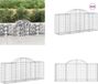 vidaXL Gabions - 25 pieces - arched - 200x50x80/100 cm - iron