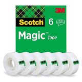 Scotch Magic Plakband, onzichtbaar, 6 rollen - 19 mm x 33 m