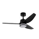 Eden pulse Zwarte ventilator, 20 W, led, geïntegreerd, 2350 lm, 3 temperaturen, afstandsbediening, 38/48 x 112 x 112 cm