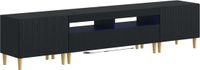 vidaXL 3-delige LED TV-kast ARNHEM Zwart Bewerkt hout