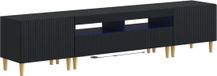 vidaXL 3-delige LED TV-kast ARNHEM Zwart Bewerkt hout