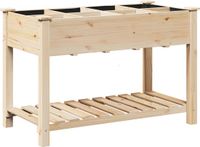 vidaXL Plantenbak Beige Massief Vurenhout 115 x 59 x 76,5 cm