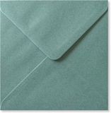 Merkloos / Sans marque Cards & Crafts 50 Luxe metallic vierkante enveloppen - 14x14 - pacific green - 110grams - 140x140mm