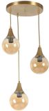 Merkloos Asir Kroonluchter Amber en Goud 30 x 30 x 70 cm