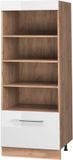 Vicco Keukenrek Fame-Line, Wit Hoogglans/Goudkleurig Eiken, 60 cm