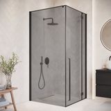 Badplaats Douchecabine Vancouver 90 x 90 x 190 cm - Zwart - Rookglas - Douchewand met Draaideur