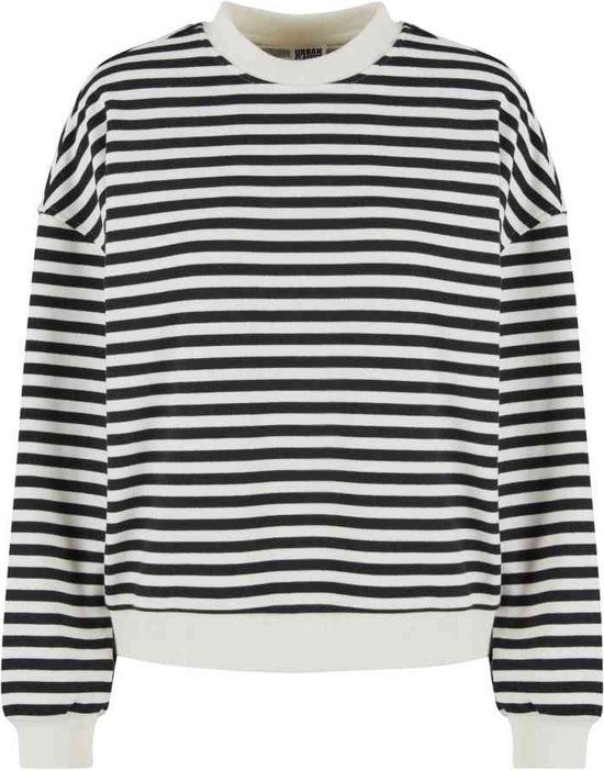 Urban Classics Oversized Striped Crewneck Sweater - Women's XXL - Black/Beige