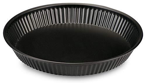 Formegolose FORMEGOLOSE™, Flan Tin 28 cm, gemaakt van staal met dubbele laag antiaanbaklaag, Zwart Kleur