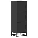 vidaXL Hoge kast, zwart, 35,5 x 35 x 106,5 cm, bewerkt hout en metaal